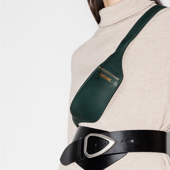Jacquemus Green Leather La Banane Belt Bag - Picture 1 of 3